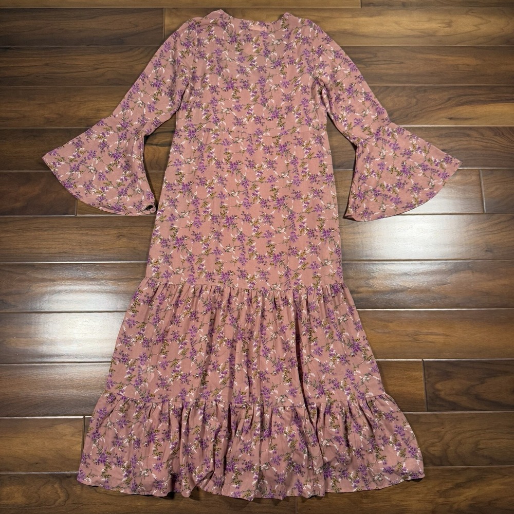 Natural Life Women's‎ Size Small Floral Bell Sleeve Dance With Me Maxi Dress - Picture 7 of 10